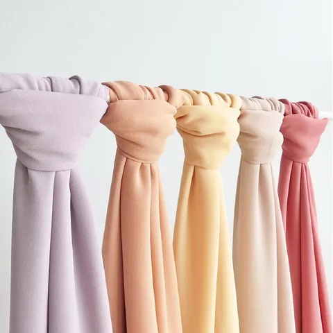 Malaysia Chiffon Hijab Solid Color Long Scarf Women Lightweight Breathable Muslim Headscarf Fashion Neck Scarf