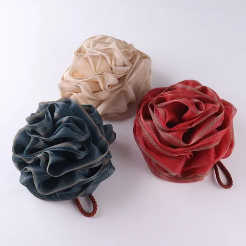 Rose Flower Mesh Bath Sponge Soft Bath Ball Shower Scrubber For Women Girls