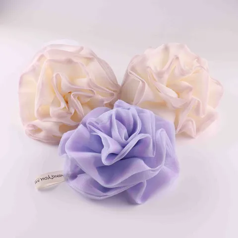 Large Rose Bath Sponge Foaming Net Cute Girl Bath Flower Scrubbing Towel Super Soft Viscose Fiber Bath Ball