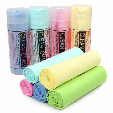 Synthetic PVA Chamois Leather Cleaning Towel Car Wash Glass Wipe Absorbent Drying Cloth Assorted Color