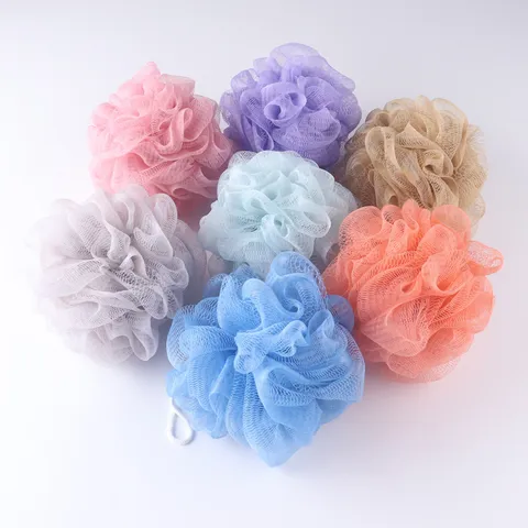 Soft PE Mesh Bath Sponge Ball Foaming Shower Puff Body Exfoliating Net Mesh Bath Ball For Daily Shower Cleaning