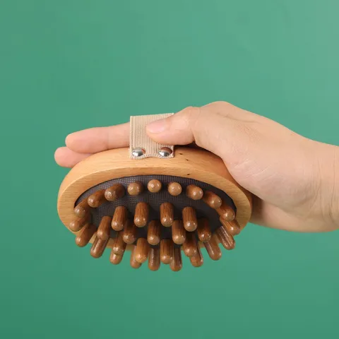 Wooden Meridian Massage Brush Beech Wood Airbag Scalp And Body Relaxation Tool Ergonomic Handle Daily Health Care Tool