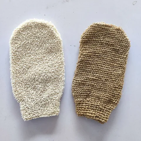 Natürliche Jute Bade Peeling Handschuhe Körperwäscher Pflanzenfaser Schrubbhandschuhe Für Dusche Spa Hautreinigung Massage