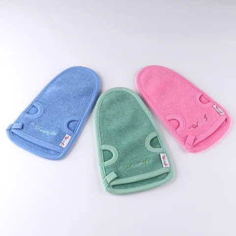 Plant Fiber Exfoliating Bath Mitt Soft Scrub Body Glove Minimalist Solid Color Bath Towel For Home Bathroom Skin Care