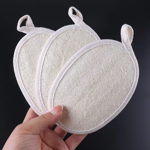 Natural Loofah Bath Scrubber Pads Exfoliating Body Sponge With Cotton Binding And Hanging Loop For Shower Cleaning Skin Care