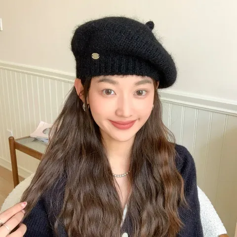 Women's Winter Warm Knit Beret Hat Casual Stylish Elegant Solid Color Painter Hat Pumpkin Hat For Ladies