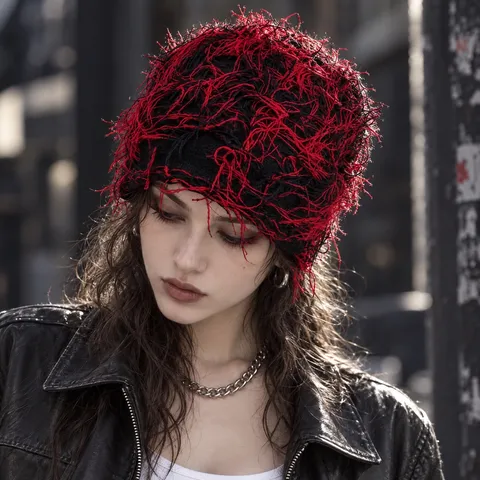 Autumn Winter Unisex Warm Knit Hat American Retro Acrylic Brimless Beanie Hat Couple Street Style Casual Skull Cap