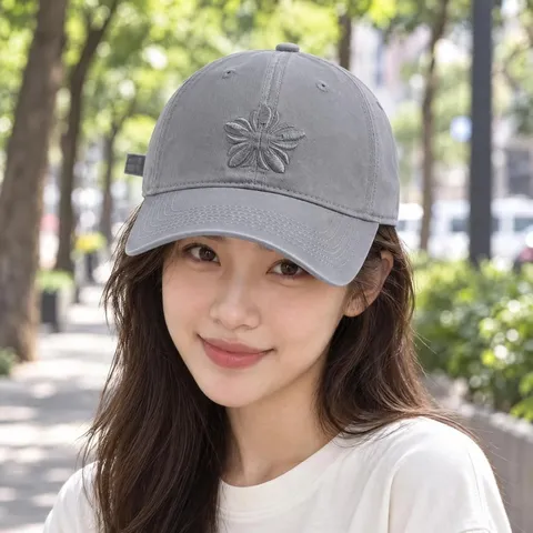Unisex Cotton Embroidered Windproof Baseball Cap Outdoor Casual Wide Brim Sun Protection Hat For Daily Wear