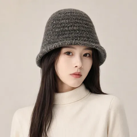 Women's French Style Chunky Knit Beanie Winter Warm Solid Color Slouchy Skull Cap Thick Soft Knit Hat