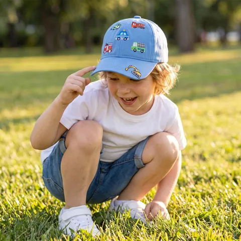 Kids Baseball Cap Cute Cartoon Cars Embroidery Cotton Sun Hat Adjustable Spring Autumn Outdoor Hat For Boys