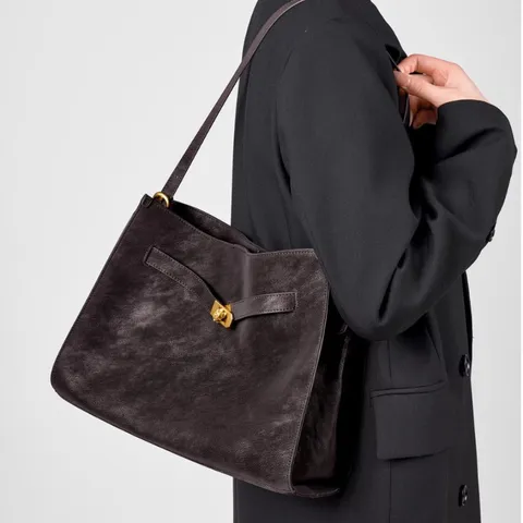 Women Genuine Leather Tote Bag Retro Casual Large Capacity Cowhide Shoulder Bag Commuter Handbag Underarm Bag