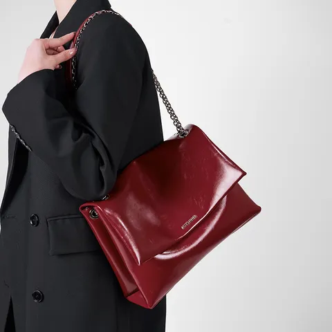 Large Capacity Genuine Leather Tote Bag For Women Fashion Chain Underarm Bag Soft Cowhide Shoulder Crossbody Commuting Bag