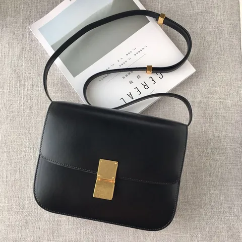 Women Genuine Leather Crossbody Bag Vintage Retro Box Shoulder Bag Small Square Flap Bag Commuter Handbag