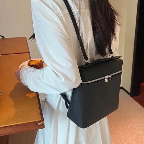 Minimalist Top Grain Leather Backpack For Women Large Capacity Casual Travel School Bag Solid Color Commuter Daypack