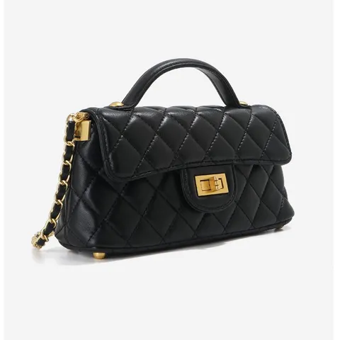 Women Fashion Quilted Chain Shoulder Bag Urban Minimalist PU Leather Crossbody Handbag Luxury Designer Style Flap Bag