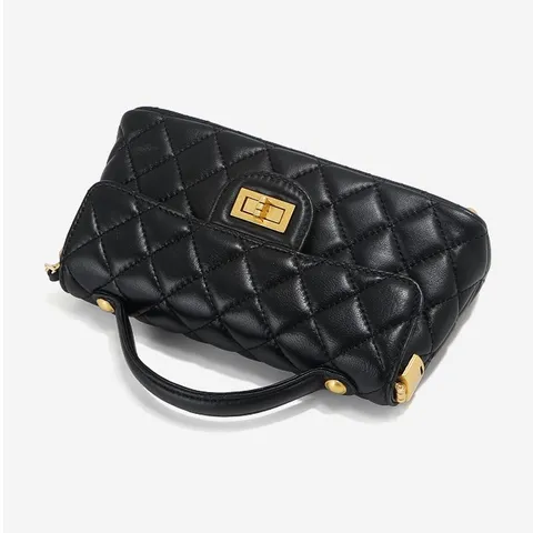 Women Fashion Quilted Chain Shoulder Bag Urban Minimalist PU Leather Crossbody Handbag Luxury Designer Style Flap Bag