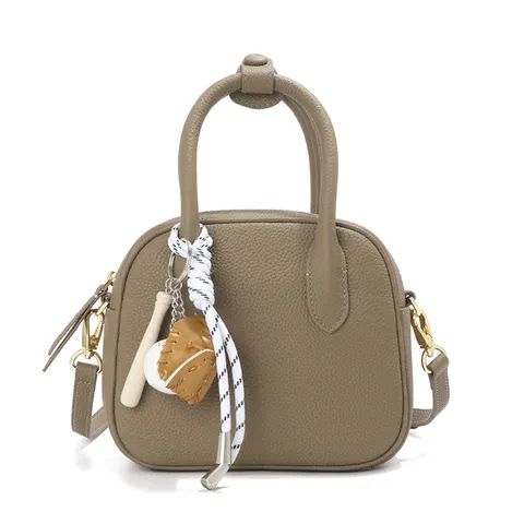 Women Genuine Leather Bowling Bag Vintage Shell Crossbody Bag Top Handle Purse Casual Handbag