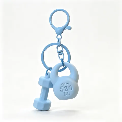Miniature Fitness Equipment Keychain Cute Mini Dumbbell Kettlebell Charm Bag Pendant Backpack Decoration Gift