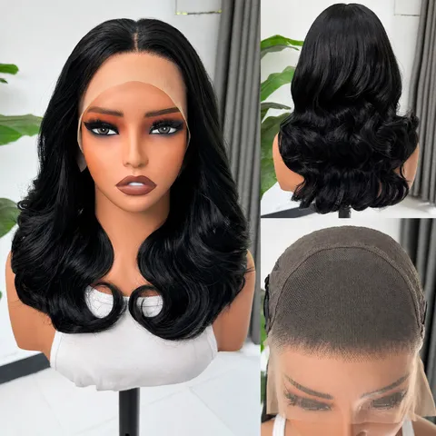 13x4 Lace Front Kurz Gelockt Perücke Für Afroamerikanische Frauen Kunstfaser Hitzebeständig Atmungsaktiv Vollperücke