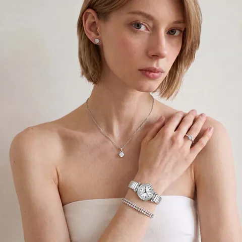 Retro Römische Zifferblatt Quarzuhr Damen Legierung Silber Edelstahl Armband Mode Lässige Armbanduhr Schmuck Set