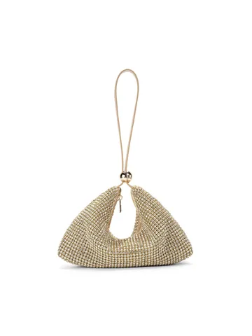 Borsa da Sera da Donna in Strass Moda Triangolo Tracolla Borsa a Spalla Lusso Bling Festa Prom Borsetta Argento