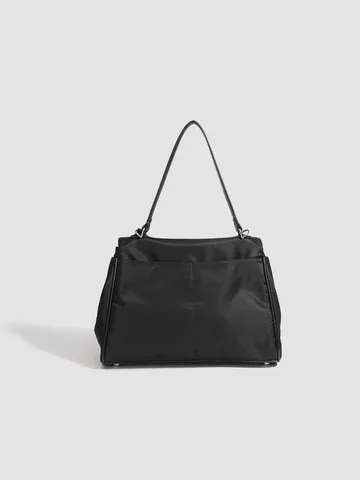 Borsa a Mano Impermeabile in Nylon Patchwork Stile Kelly Chiusura a Lucchetto Grande Capacità Borsa Tote da Spalla per Lavoratori