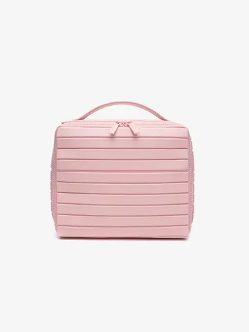 Borsa per Truocchi in PVC a Righe Organizzatore di Cosmetici da Viaggio Borsa di Stoccaggio Portatile per Articoli da Toeletta Con Manico e Cerniera