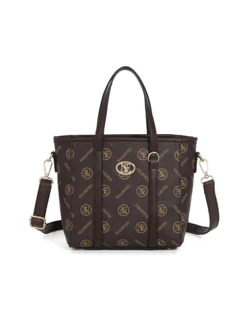 Borsa a Mano con Monogramma in Pelle PU Vintage Donna Borsa a Tracolla Casual Borsa con Manico Superiore Grande Capacità