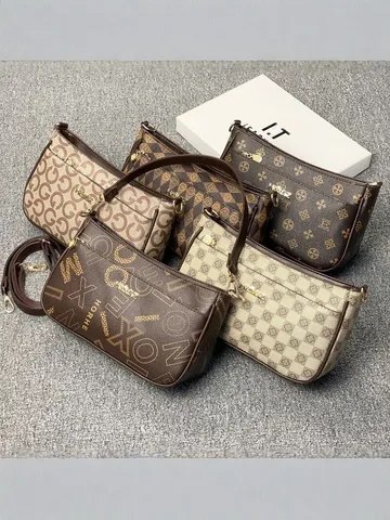 Borsa a Tracolla Multitasche da Donna in Pelle PU Vintage Borsa a Spalla Casual Borsa a Mano Giornaliera