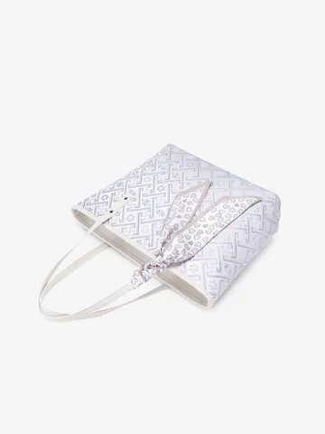 Borsa Tote di Grande Capacità da Donna in Pelle PU Borsa a Mano Elegante Modello Geometrico Borsa a Tracolla con Manico Superiore