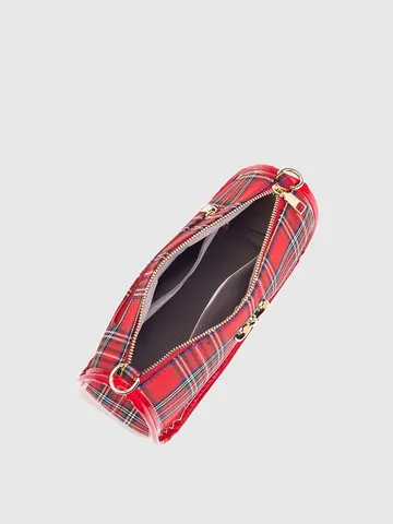Borsa a Tracolla alla Moda da Donna a Quadri Rossi in Tela Borsa Incrociata Design di Nicchia Borsa Sotto Ascella di Alta Gama Borsa da Viaggio Casual