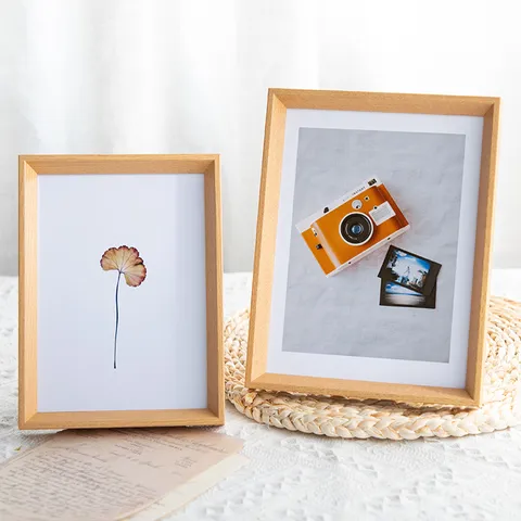 European Retro Wooden Photo Frame Tabletop Picture Frame MDF Material With Organic Glass Panel For Home Bedroom Living Room