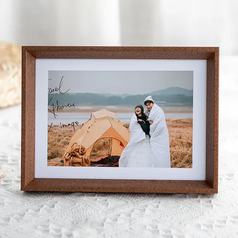 Vintage Wood Photo Frame Tabletop Picture Holder Neoclassical Display Stand For Home Living Room Bedroom Decor