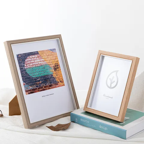 Minimalist Wooden Picture Frame Modern Photo Frame Tabletop And Wall Hanging Picture Display Frame For Living Room Bedroom Home Decor
