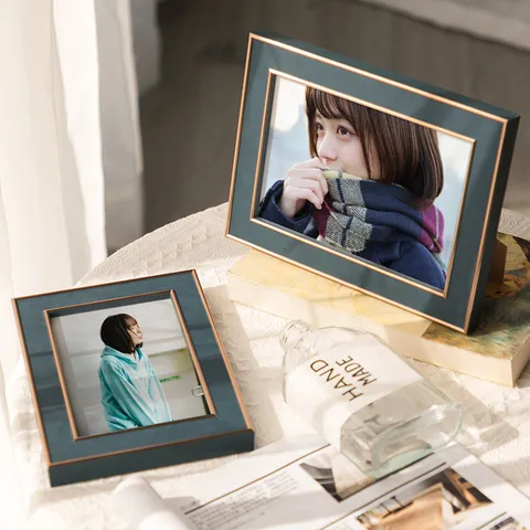 Modern Minimalist Round Edge Picture Frame Desktop Photo Display Wooden Polymer Frame