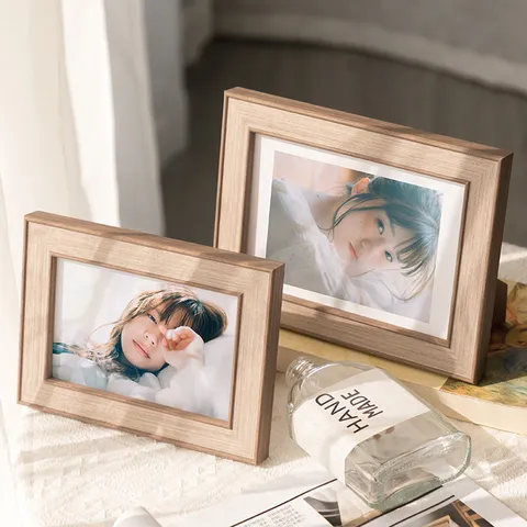 Modern Minimalist Round Edge Picture Frame Desktop Photo Display Wooden Polymer Frame