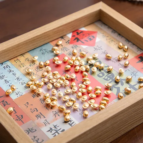 Solid Sand Gold Mini Ingot Ornaments Wealth Accumulation Feng Shui Decor Lucky Fortune Wealth Accents Tabletop Decoration
