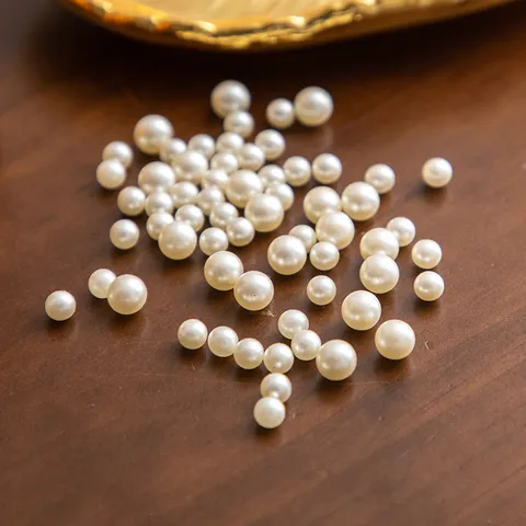 DIY Simulation Pearl Beads Mixed Size Artificial Pearls Resin Pearl Craft Accessories For Nail Art Crystal Epoxy Jewelry Making