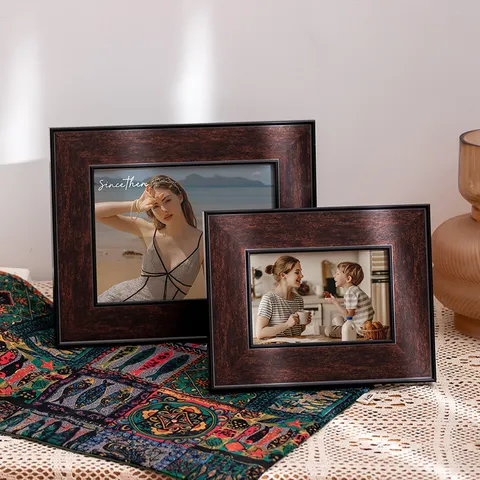Vintage Retro Resin Picture Frame Antique Dark Brown Photo Frame Wall and Tabletop Display Decorative Art Frame