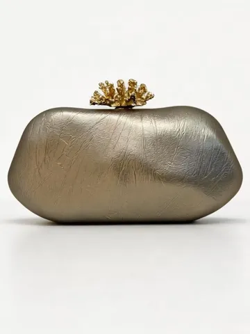 Luxus Unregelmäßige Steintextur Abendtasche Für Damen Elegant Gold Krone Verschluss Clutch Formelles Bankett Kleid Handtasche