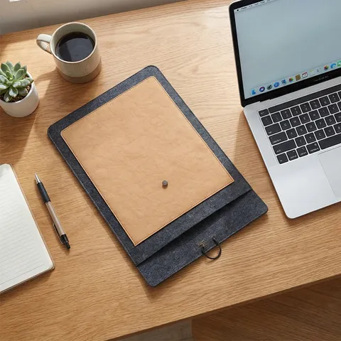 Μινιμαλιστική Θήκη Laptop από Τσόχα και Πλενόμενο Χαρτί Κραφτ Επαγγελματική Τσάντα Notebook Προστατευτικό Κάλυμμα για Υπολογιστή 13 14 Ιντσών