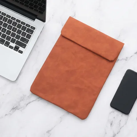 Premium Leather Laptop Sleeve Envelope Notebook Protective Case Waterproof Shockproof Minimalist Business Carry Bag For Men Women