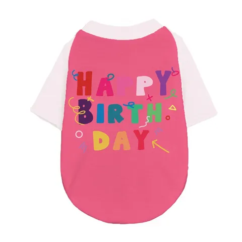 Classic Fashionable Pet Dog Cat T-Shirt Summer Breathable Polyester Two-Legged Clothes Color Blocking Letter Print