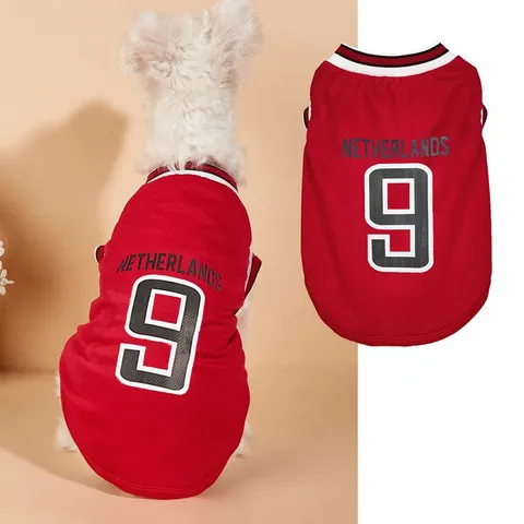 Pet Dog Summer Mesh Basketball Jersey Vest Breathable Color Block Sports Clothes For Small Dogs Bichon Pomeranian