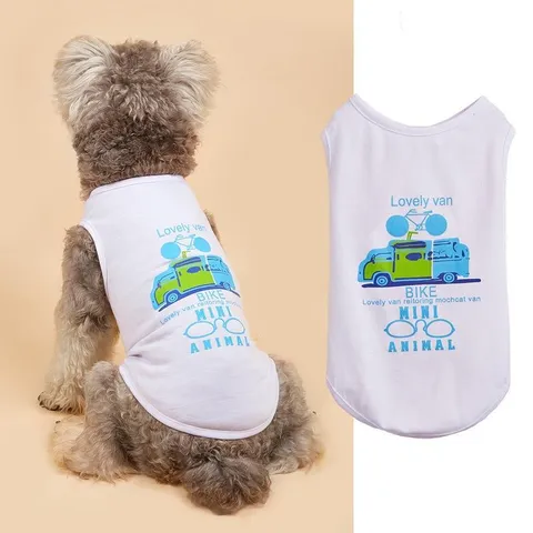 Zomer Dun Huisdier Vest Ademend Schatting Auto Fiets Print Hond Kat Tanktop