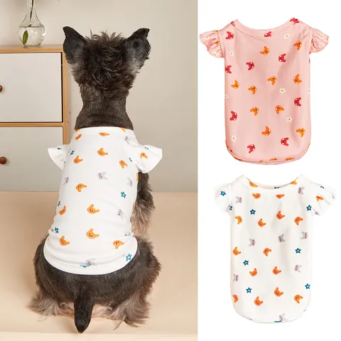 Zomer Huisdier Vest Schattige Konijn Bloemenprint Ademend Polyester Puppy Hond Kat Kleding Tanktop