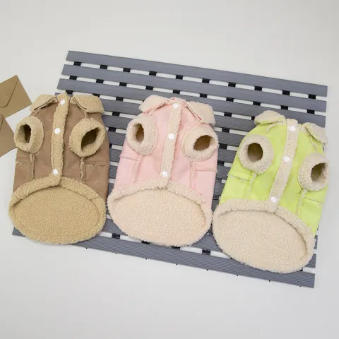 Pet Warm Fleece Lamb Suede Winter Coat Cute Cartoon Puppy Embroidery Thickened Jacket Apparel For Small Dogs Cats