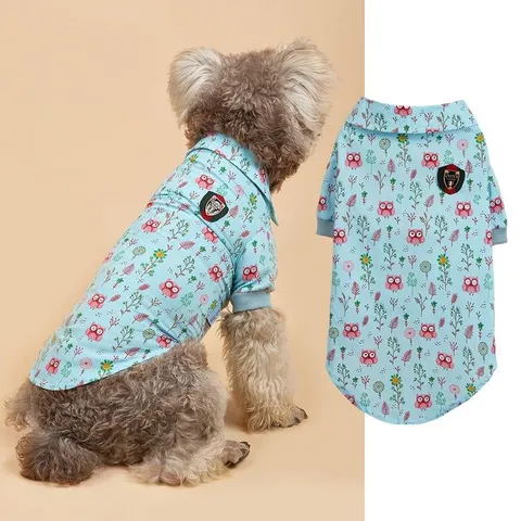 Cute Owl Pattern Pet Dog Sweater Knitted Winter Warm Puppy Clothes For Small Dogs Schnauzers And Bichons