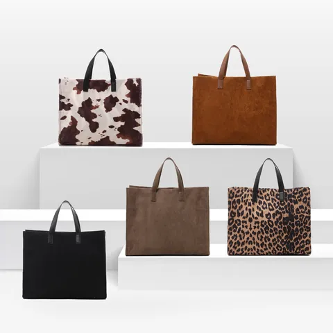 Women Large Capacity Tote Bag Vintage Corduroy Shoulder Crossbody Bag Casual Commuter Handbag Leopard Print Tote