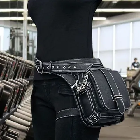 Riñonera de Motocicleta Vintage Retro Steampunk Bolso de Pierna Bolsillo Múltiple Bolso Bandolera Para Hombres Mujeres